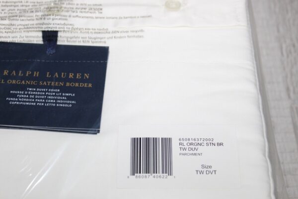 Ralph Lauren RL Organic Sateen Border Twin Duvet Cover  Parchment - Image 8