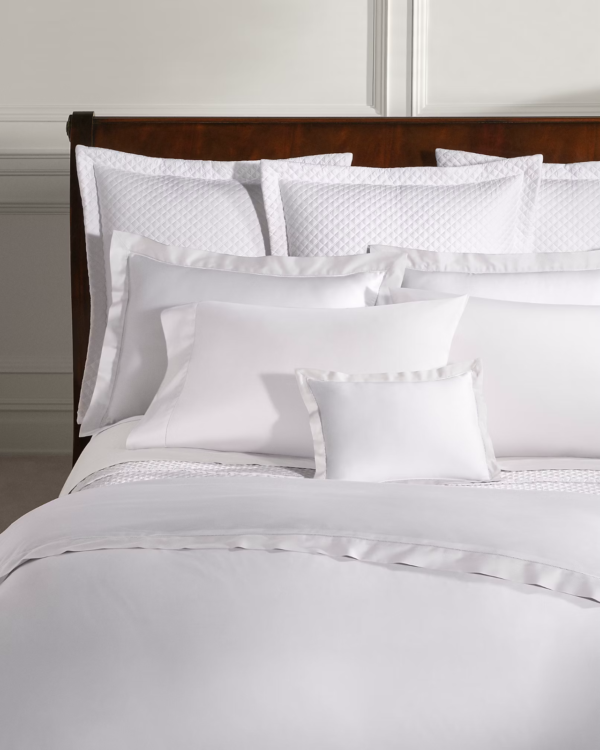 Ralph Lauren RL Organic Sateen Border Full/Queen Duvet Cover  Studio White