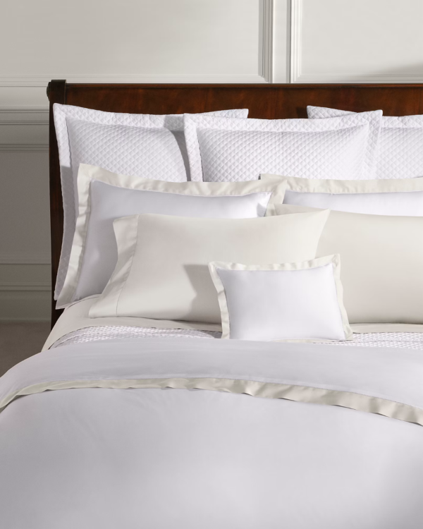 Ralph Lauren Organic Sateen Border King Duvet Cover  Parchment