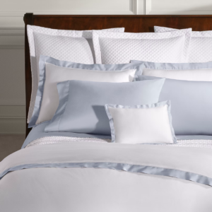 Ralph Lauren RL Organic Sateen Border Twin Duvet Cover  Blue Hyacinth