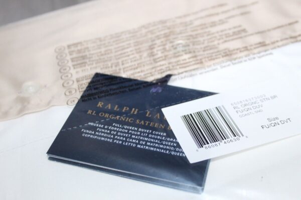 Ralph Lauren RL Organic Sateen Border Full/Queen Duvet Cover  Coastal Sand - Image 8