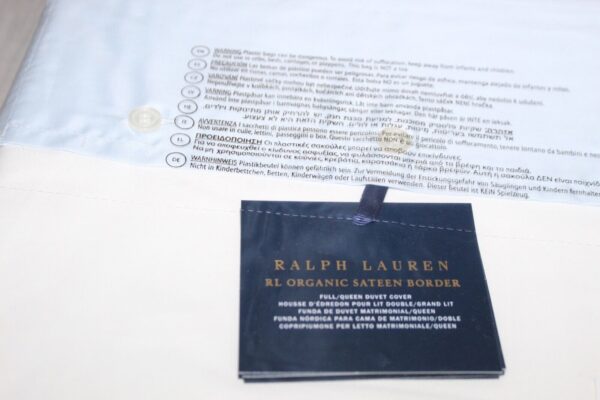 Ralph Lauren RL Organic Sateen Border Full/Queen Duvet Cover Blue Hyacinth - Image 8