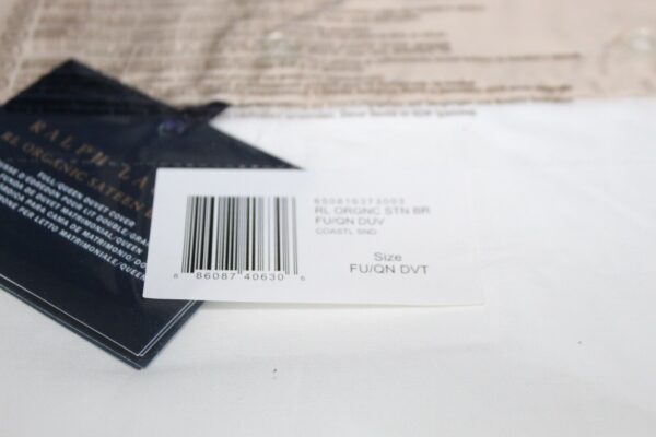 Ralph Lauren RL Organic Sateen Border Full/Queen Duvet Cover  Coastal Sand - Image 9