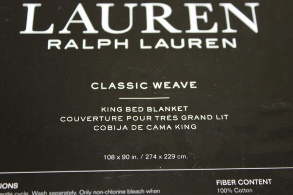 LAUREN RALPH LAUREN King Classic Weave Blanket  Navy - Image 7