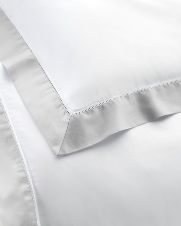 Ralph Lauren RL Organic Sateen Border King Duvet Cover Platinum - Image 5