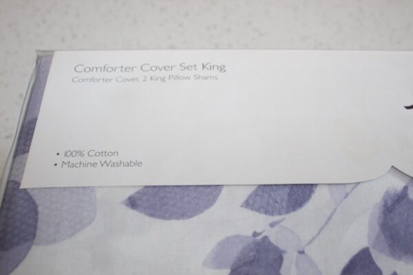Sky Misty Eucalyptus 100% Cotton 3 Pc King Duvet Cover Set - Image 5