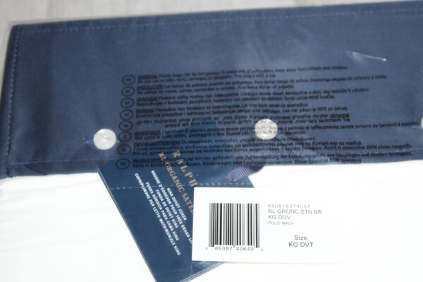 Ralph Lauren RL Organic Sateen Border King Duvet Cover  Polo Navy - Image 5