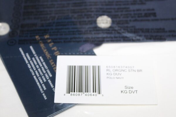 Ralph Lauren RL Organic Sateen Border King Duvet Cover  Polo Navy - Image 4