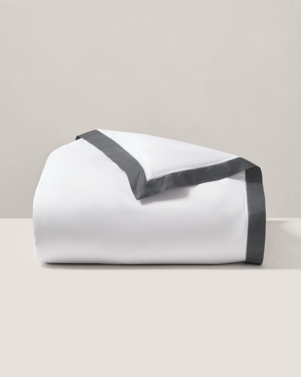 Ralph Lauren RL Organic Sateen Border Twin Duvet Cover  Graphite - Image 2