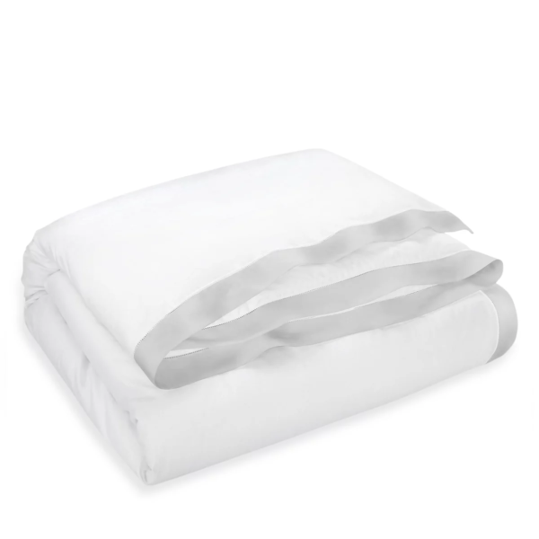 Ralph Lauren RL Organic Sateen Border Full/Queen Duvet Cover True Platinum - Image 2