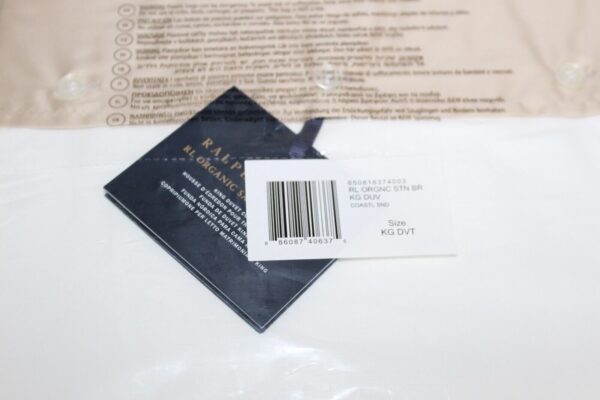Ralph Lauren RL Organic Sateen Border King Duvet Cover  Coastal Sand - Image 8