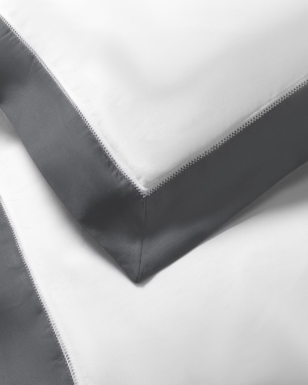 Ralph Lauren RL Organic Sateen Border Twin Duvet Cover  Graphite - Image 3