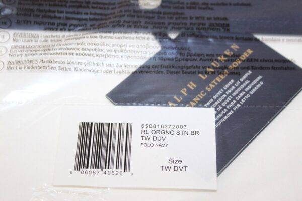 Ralph Lauren RL Organic Sateen Border Twin Duvet Cover  Polo Navy - Image 5