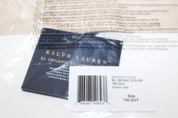 Ralph Lauren RL Organic Sateen Border Twin Duvet Cover Coastal Sand - Image 8